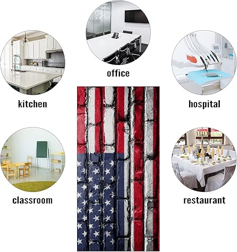 Miniatura 4 de Cubiertas de luz fluorescente de 2 x 4 pies con la bandera de Estados Unidos, filtros de luz de pared de ladrillos estadounidenses, fácil