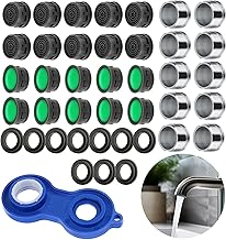 TIESOME 21 Piece Aerator Tap Set, Aerator M24 for Taps M24 Tap Cache Aerator Filter (10 Aerators, 10 Spacers, 1 Wrench)