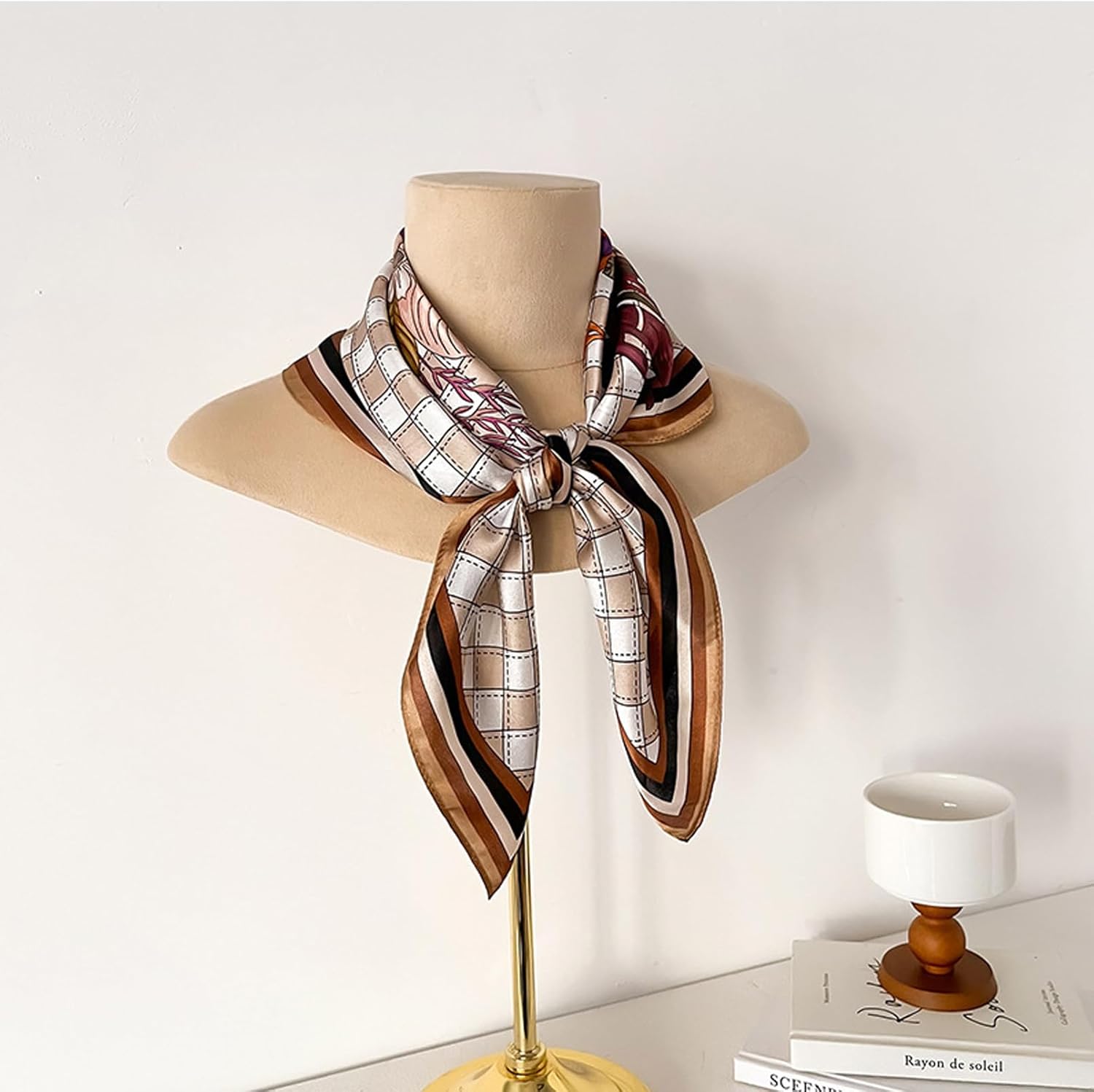 Aufeel 100% Pure Mulberry Silk Square Scarf for Hair-27''x27''- Women Silk Neckerchief Head Wrap Scarf - Image 2