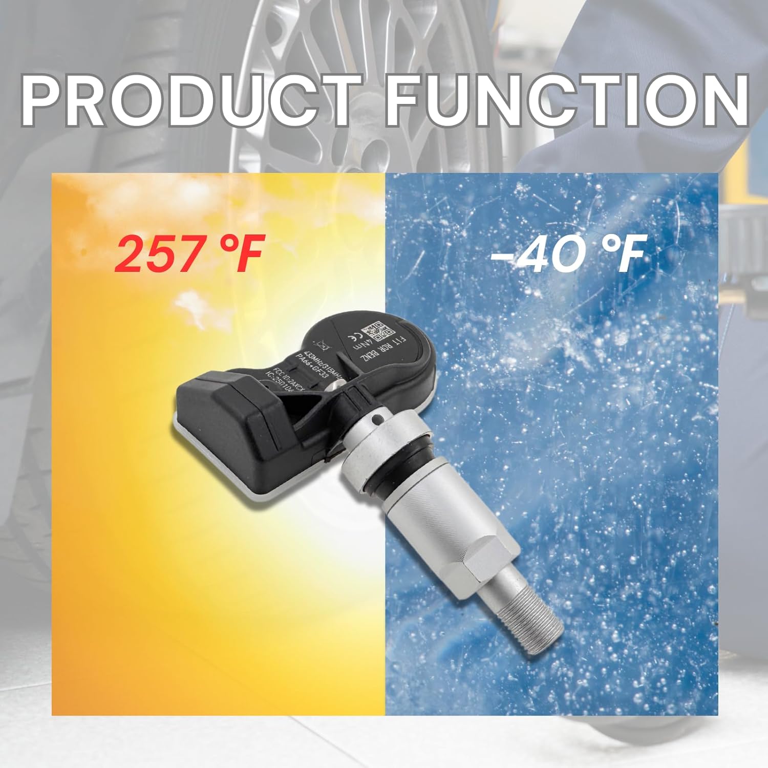 4Pack Universal Programmed TPMS Tire Pressure Monitoring Sensors Compatible with 2000-2023 All Mercedes Benz Model 433Mhz 315Mhz