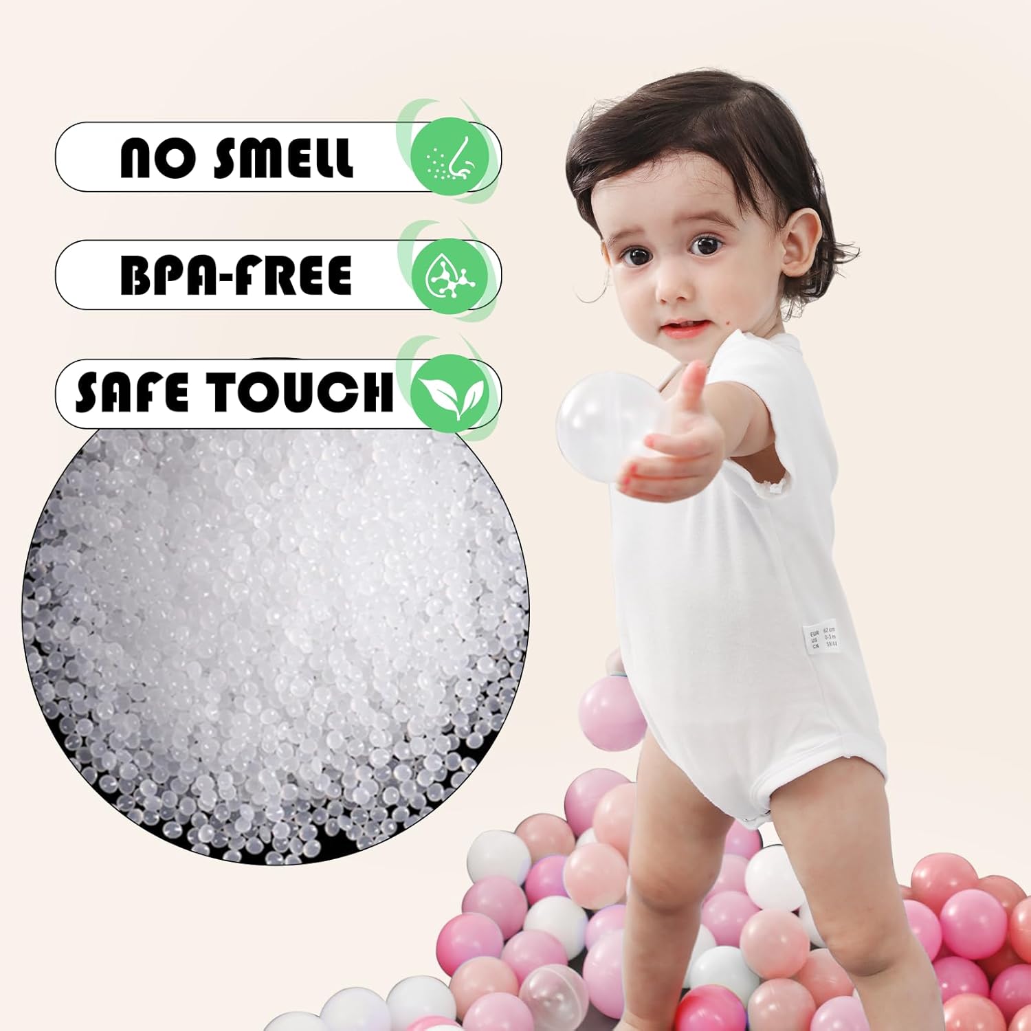 1000Pcs Soft Plastic Ball Pits Balls for Kids Indoor/Outdoor Playtime - Safe, Crushproof, Lightweight, Durable Spheres - Pink