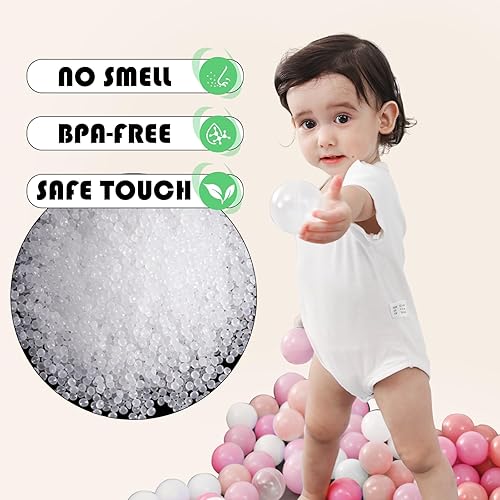 Miniatura 10 de Pelotas de bolas para niños, 500 unidades para niños, bolas de plástico para hogueras de pelotas, bolas de juego a prueba de aplastamiento de 2.2