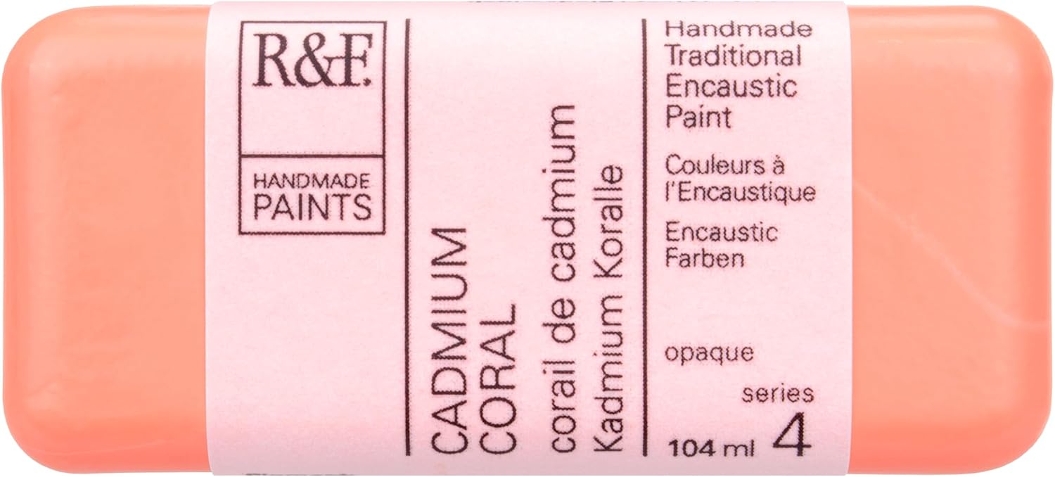 R&F Artist Encaustic Paint, Cadmium Coral, 104 ml
