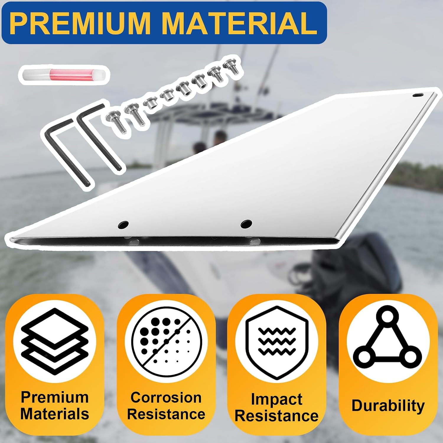 35-SS625 Skeg Guard Safe-Skeg Protector Kit Fit for Mercury/Mariner, for Honda, for Yamaha, for Nissan, for Tohatsu, and for Force Models Outboard, Stainless Steel Skeg Protection