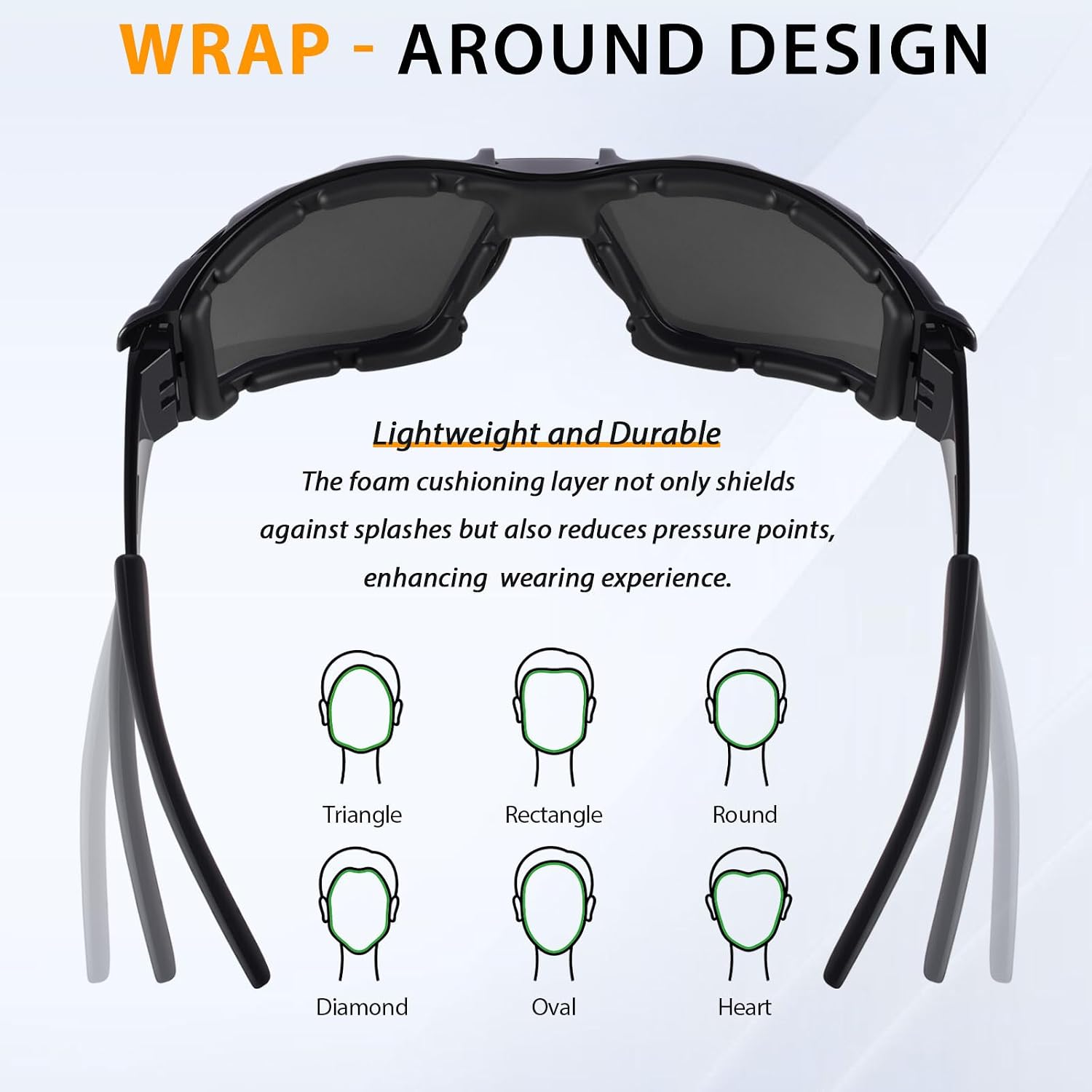 Safety Glasses for Men and Women, Anti-Fog UV Protection, Clear Lens Eye Protection Glasses Impact Resistant