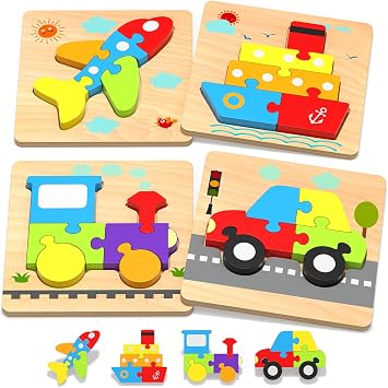 Wooden Toddler Puzzles Gifts Montessori Toys for 1 2 3 Years Old Boys Girls