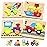 Yetonamr Wooden Toddler Puzzles Gifts Toys for Boys Girls, 4 Vehicle Shape Montessori Toy Educational Blocks Kids Toys Gift Baby Learning Toy