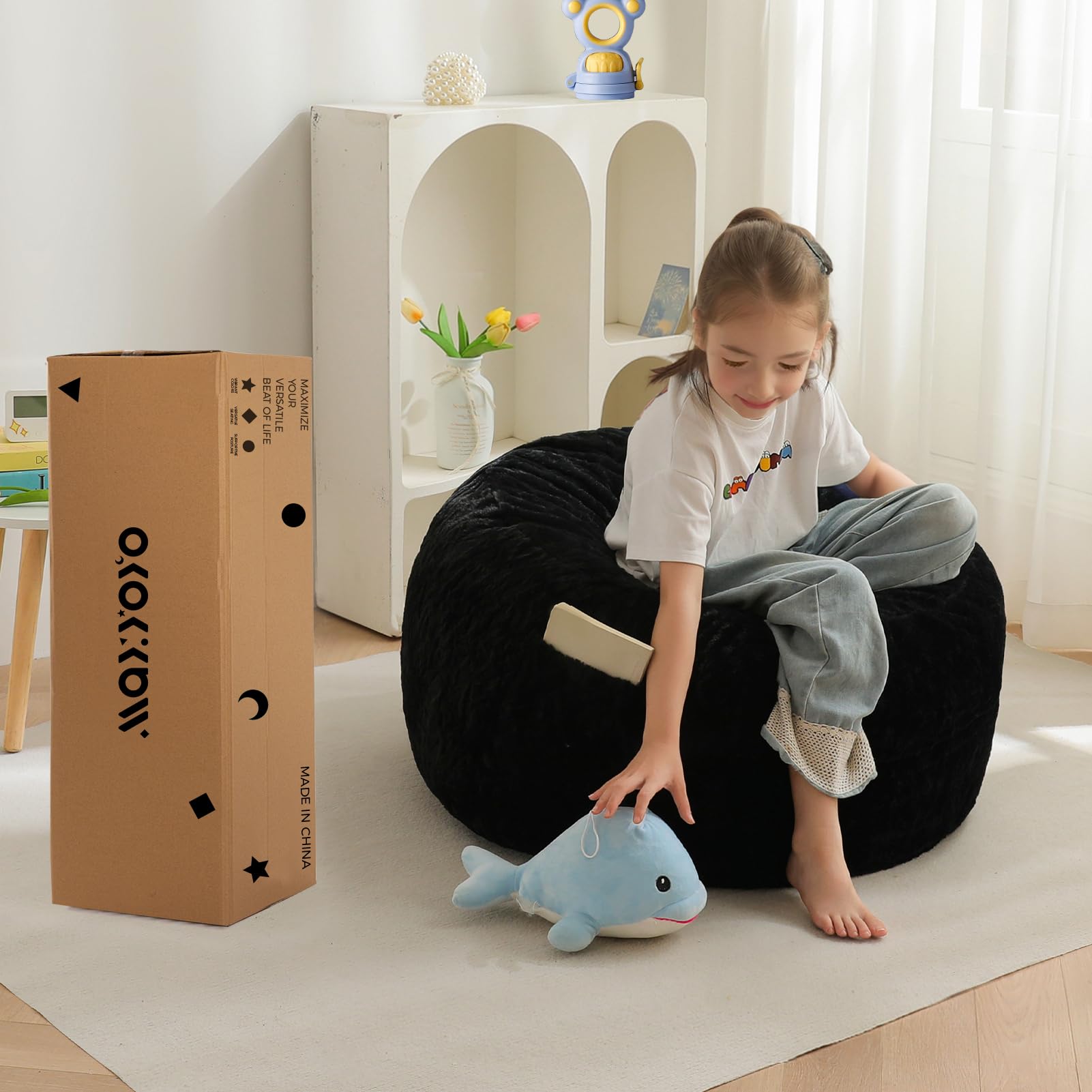 Puf Infantil 2 En 1 Convertible - De Sillón A Colchón, Diseño Dinosaurio Para Niños 3-8 Años