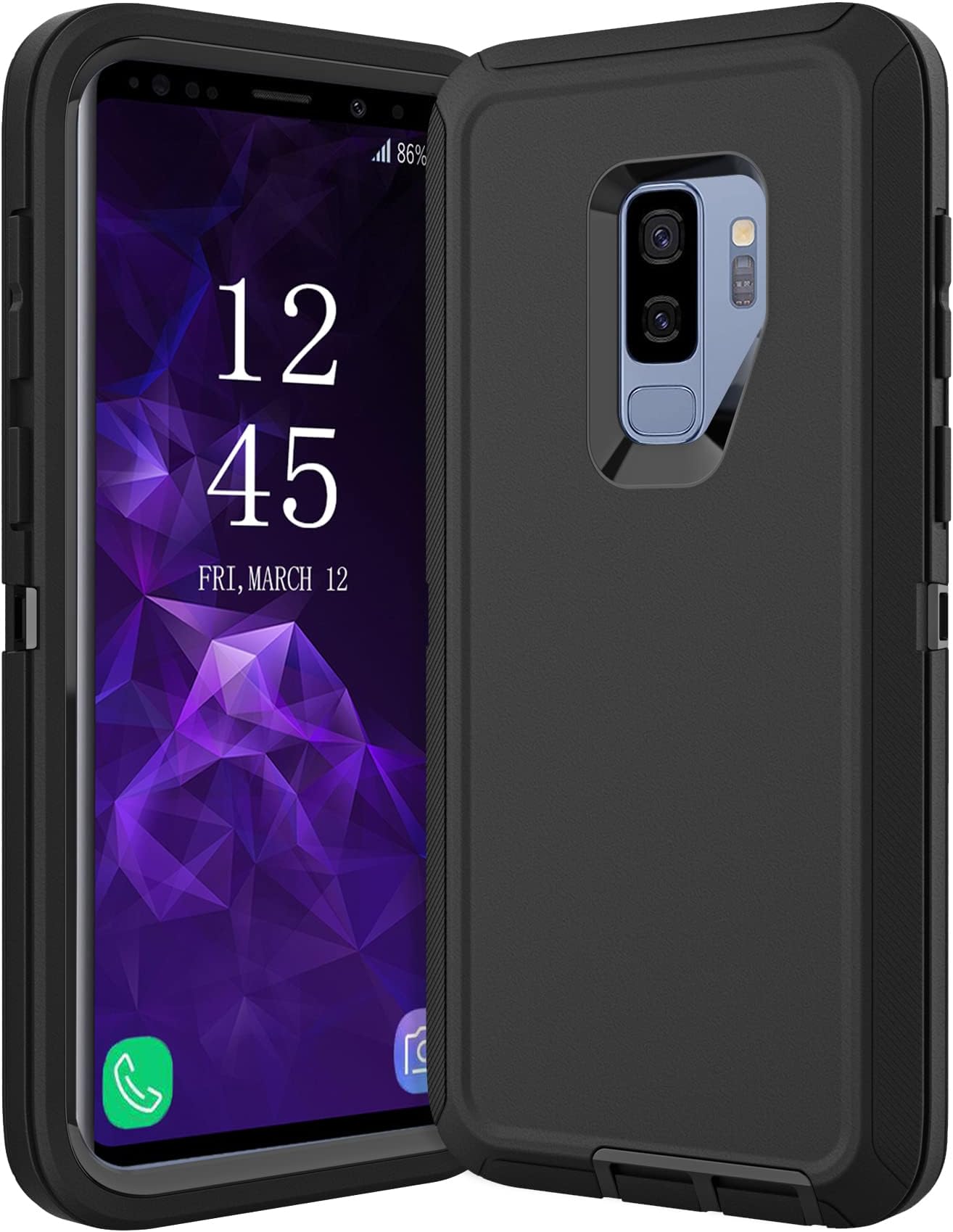 Shockproof Protective Case for Samsung Galaxy S9 Plus, 6.2 Inch (Black)