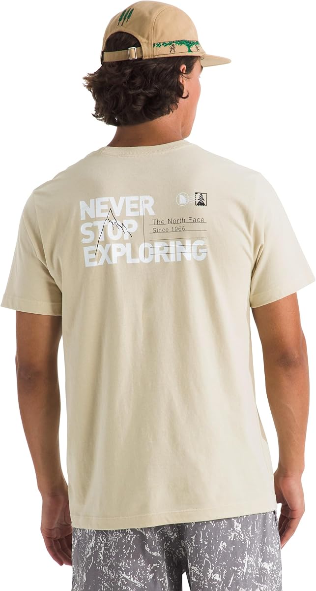 Camiseta de manga corta Never Stop Postcard para hombre, camiseta gráfica elegante e informal, ajuste regular, tela de algodón suave