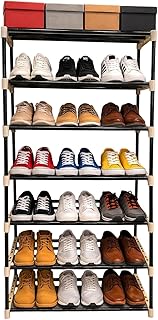 Black Metal Shoe Rack for Home – Adjustable & Stackable Metal Pipe Shoe Stand, Waterproof Open Shoe Organizer, Entryway, B Price In India