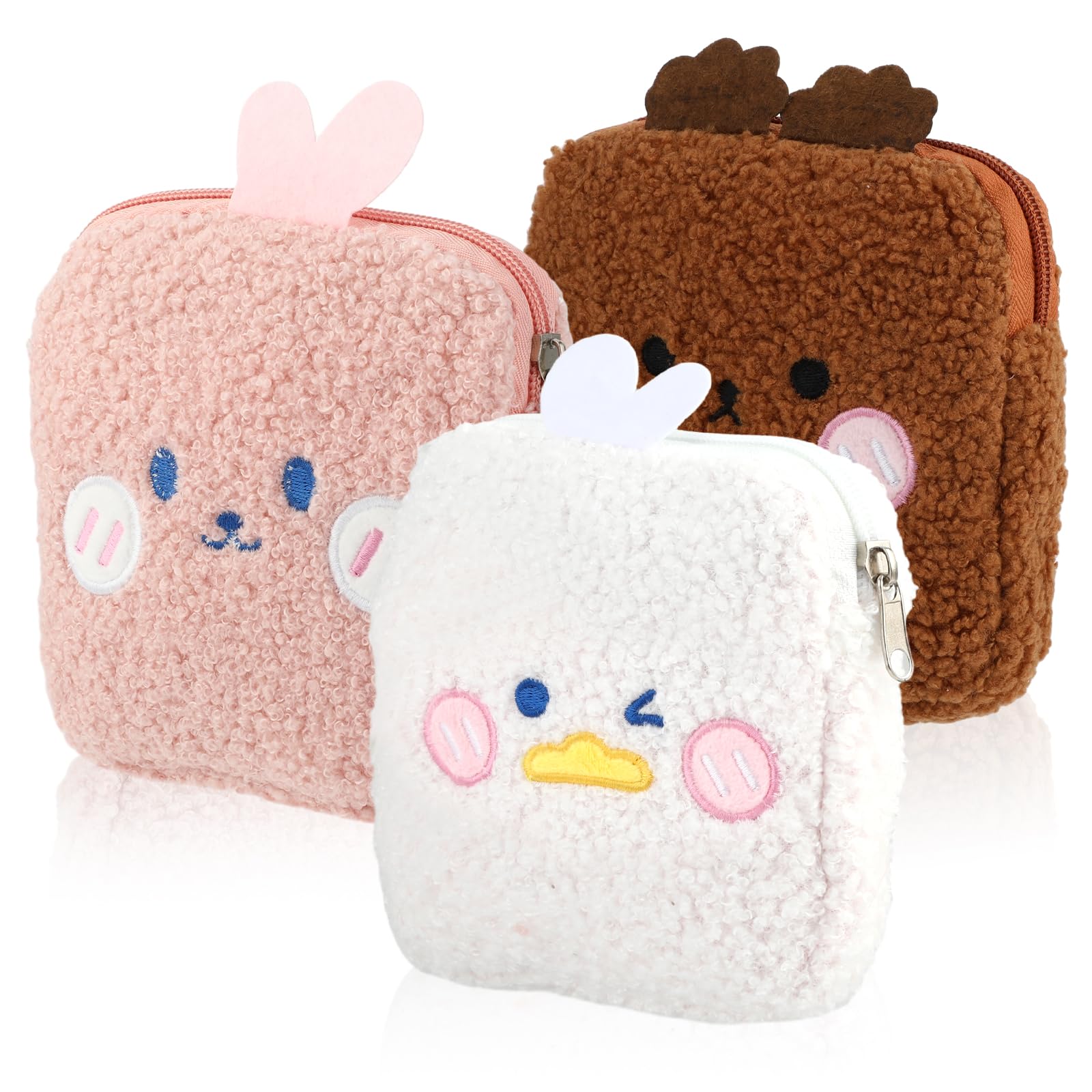 Jeffdad 3-pack sanitary napkin storage bag, menstrual pad bag polyester nursing pad holder portable women's girls sanitary napkin panties tampon bag menstrual pad holder