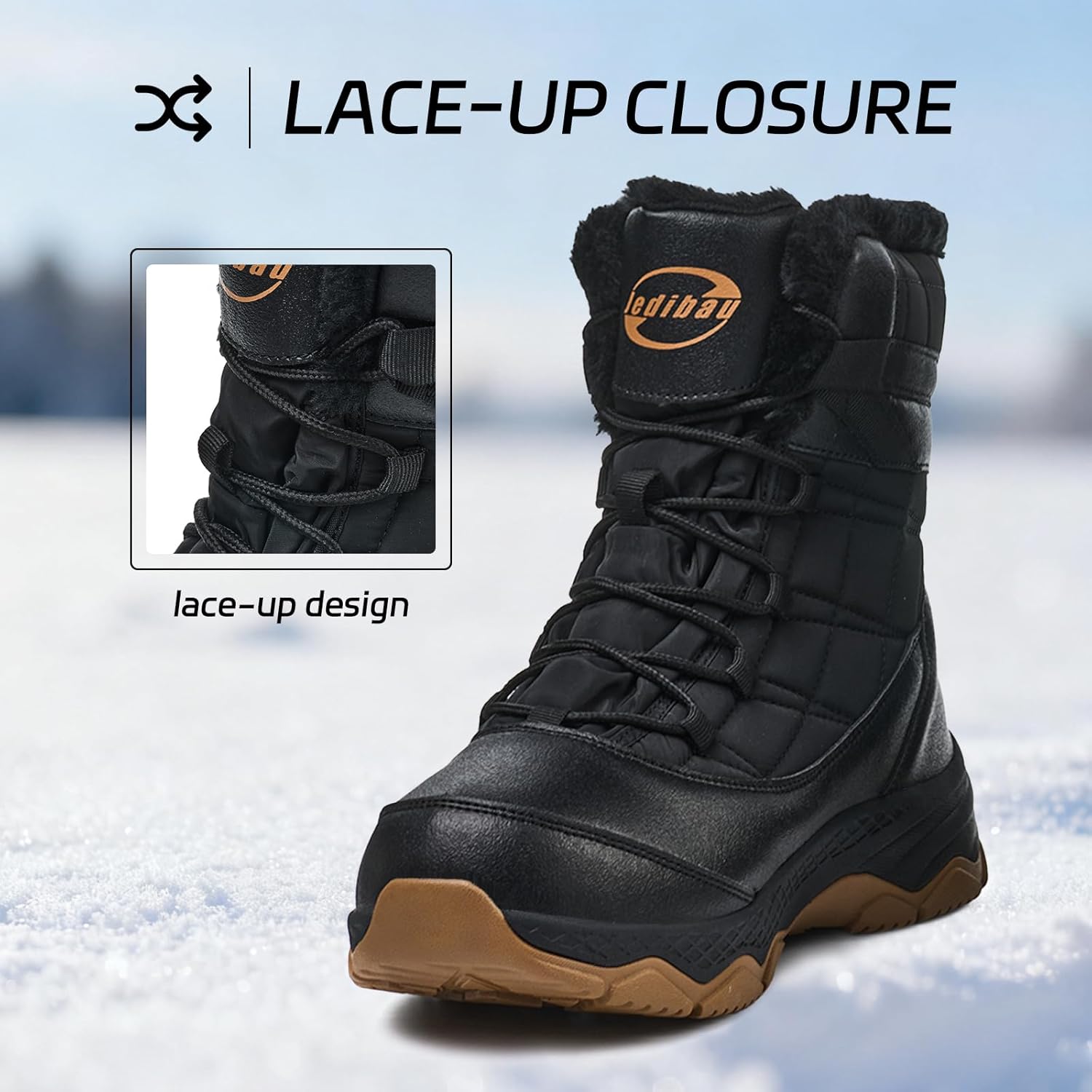 Snow Boots for Women Waterproof Mid-Calf Booties Winter Hiking Boot Durable Warm Fur Lined Boot Non-Slip Climbing Cold Weather Lightweight Shoes - Image 6