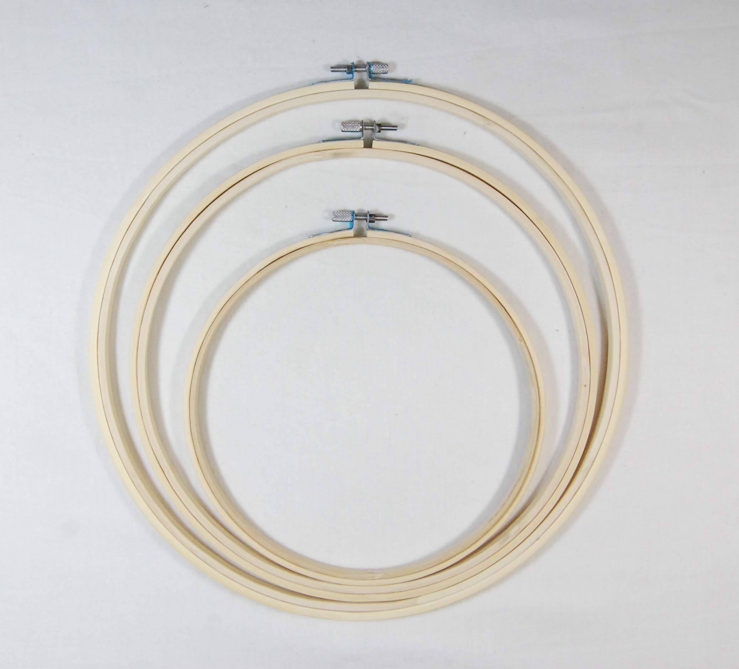 celloexpress Bamboo Embroidery Rings Hoops - Choice of Sizes - Cross Stitch / Tapestry Frame (Set 7: 10", 12" & 14")