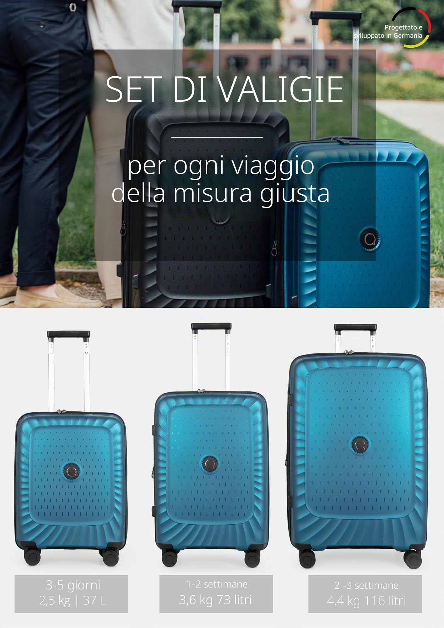 Hauptstadtkoffer Kotti - valigia da viaggio rigida, 45x40x22, TSA, 4 ruote, PP (riciclato), bagaglio a mano
