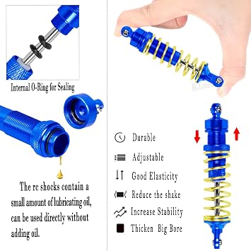 RC Upgrades Part for ECX 1/10 2WD Such as ecx Ruckus/Torment/Circuit,Aluminum RC Shock,Arms,Drive Shaft,Shock Tower,Caster Block,Steering Blocks,Rear Stub Axle Carriers,Links,Navy Blue