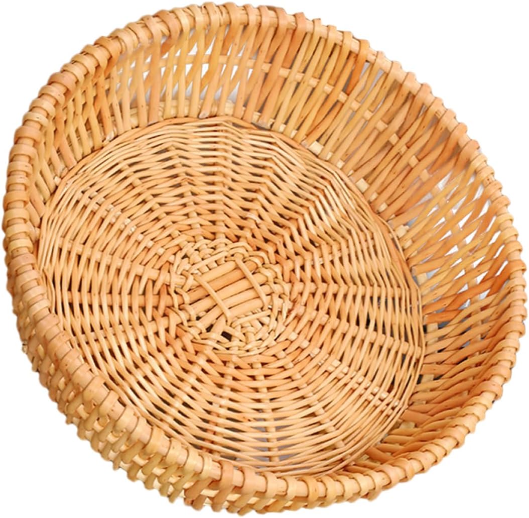 Wicker Basket Rustic Storage Basket for Kitchen Home Office Woven Material