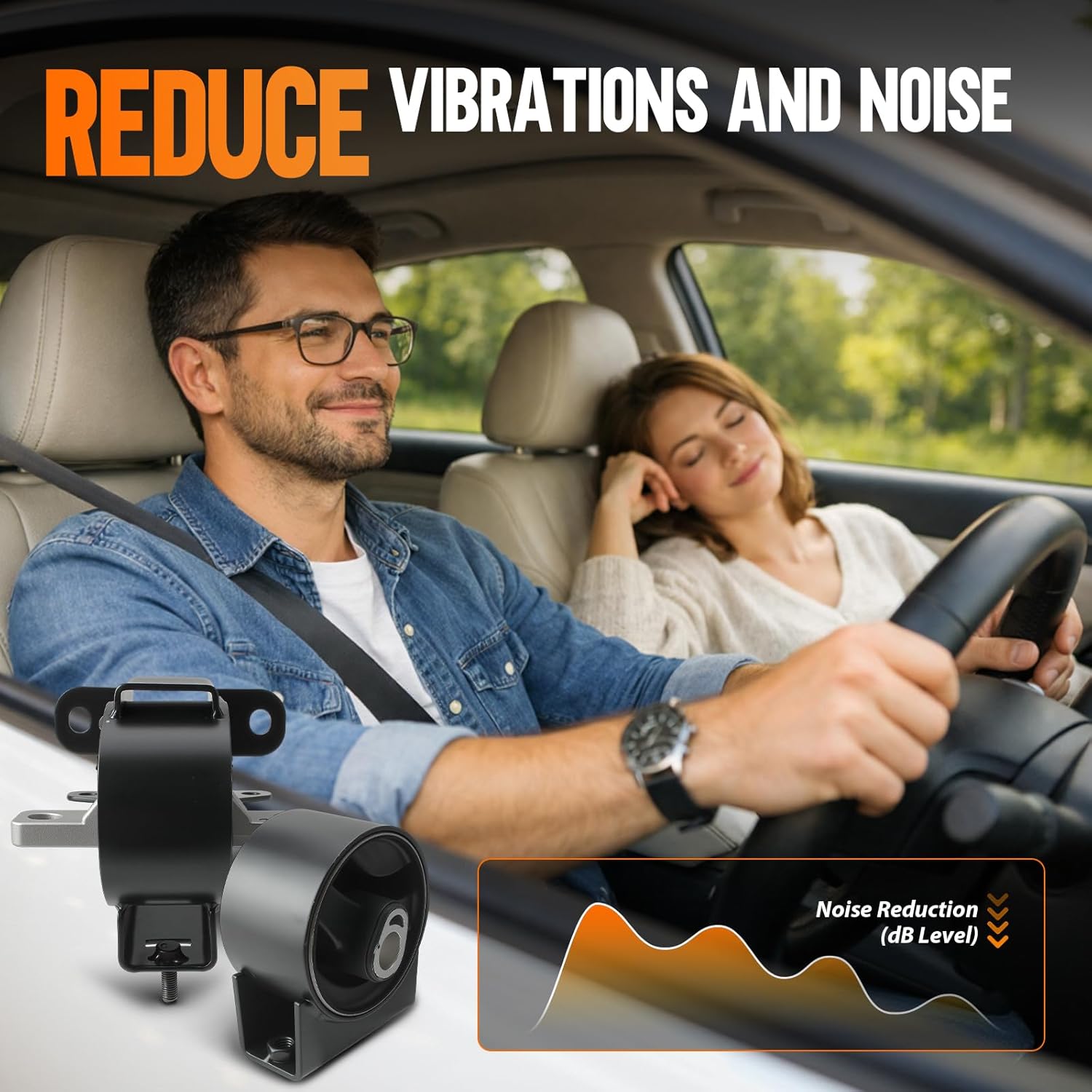 AUTOKAY Engine Motor & Trans Mount Fits Dodge Grand Caravan Chrysler Town & Country 3.6L Engine Motor Mount and Automatic Transmission Mount Set, 4Pcs