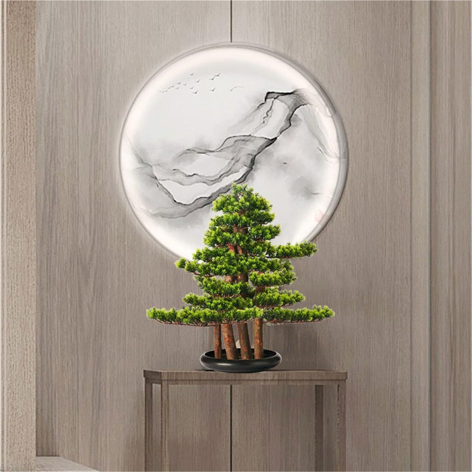 Sztuczne drzewka Bonsai Sztuczne Bonsai fałszywe zielone rośliny doniczkowe ozdoby wystrój domu(Red)