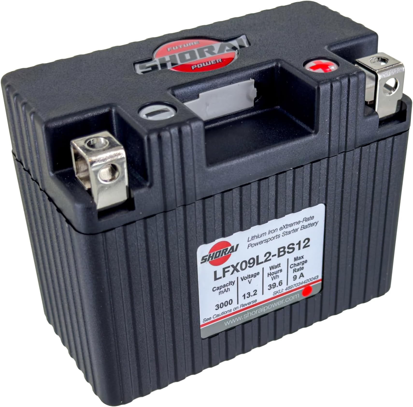 LFX Lithium-iron Battery w/BMS, LFX09L2-BS12, 3.0Ah 13.2V, 39.6WHr, "L" Type, Case 2