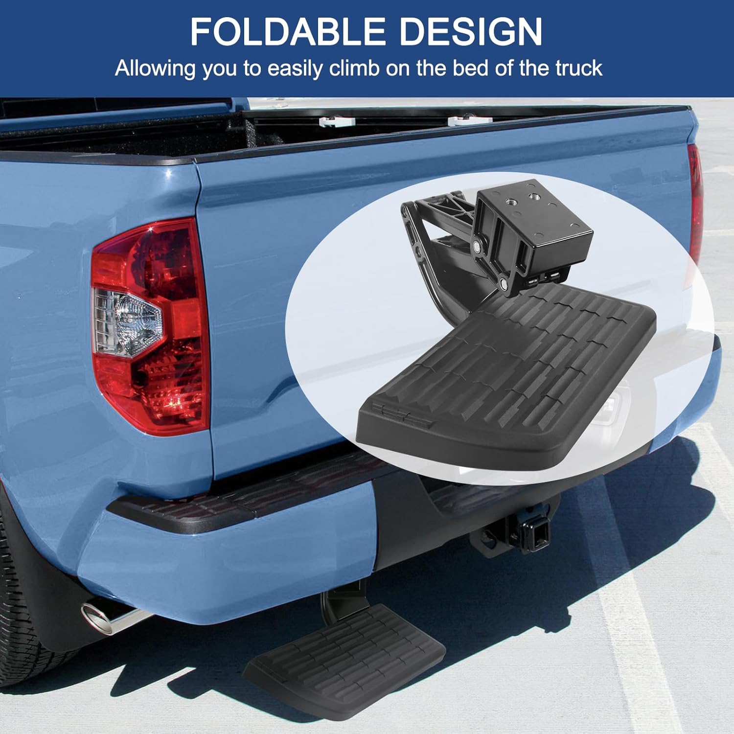 Rear Retractable Bumper Tailgate Step Tailgate Bedstep PT392-34140 Replacement for Toyota Tundra 2014-2021 Folding Truck Step 75316-01A PT39234140 Bed Step with Complete Accessories