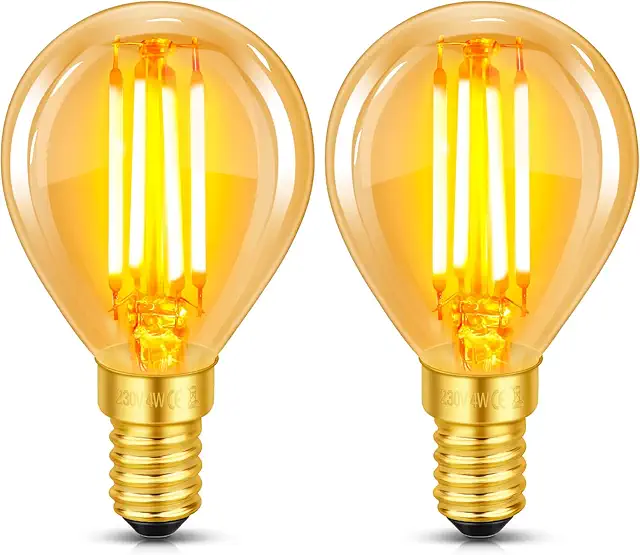 2 Stück E14 LED Vintage Glühbirne, 4W Filament, Warmweiß 2200K, Nicht Dimmbar, LED Lampe E14 Prisma