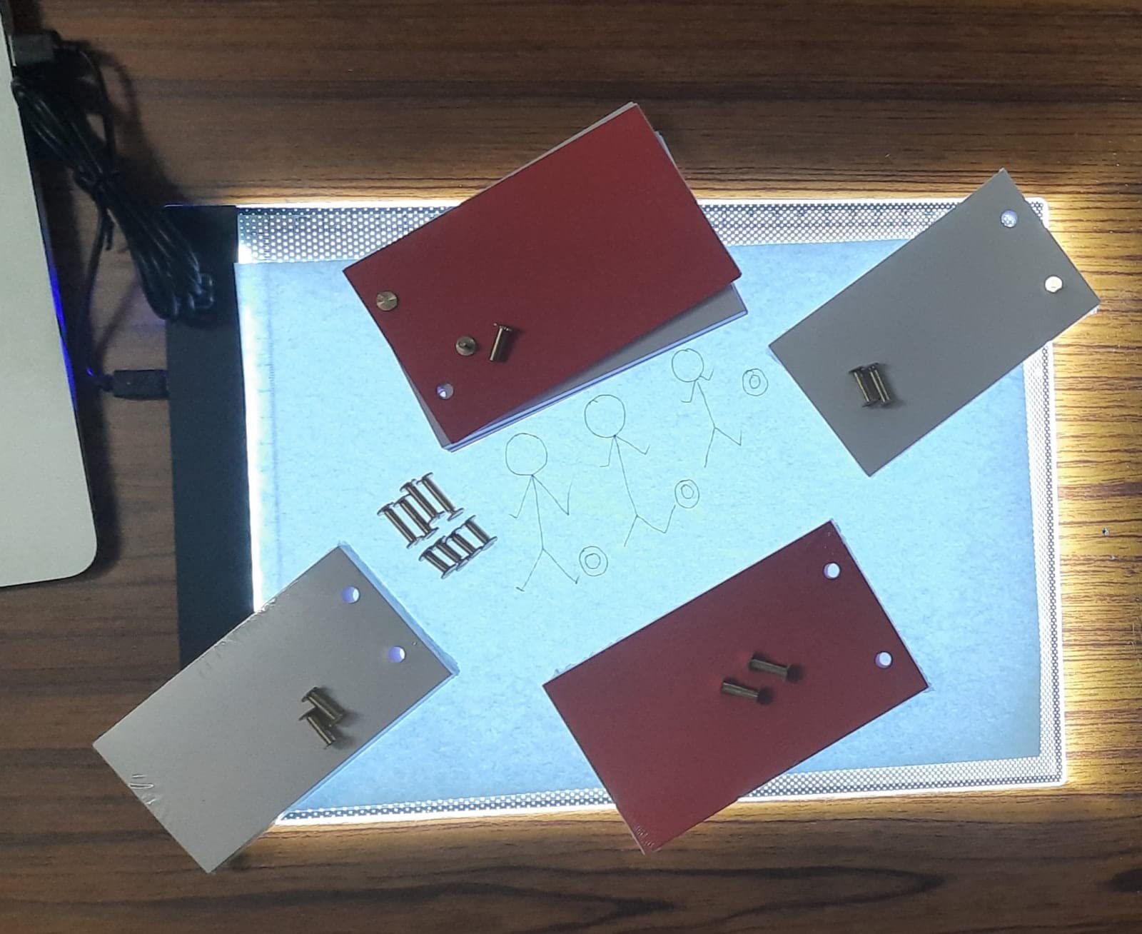 IMPRINT Flip Book Kit | A4 LED Drawing Board and 4 Flip Books with Binding Screws