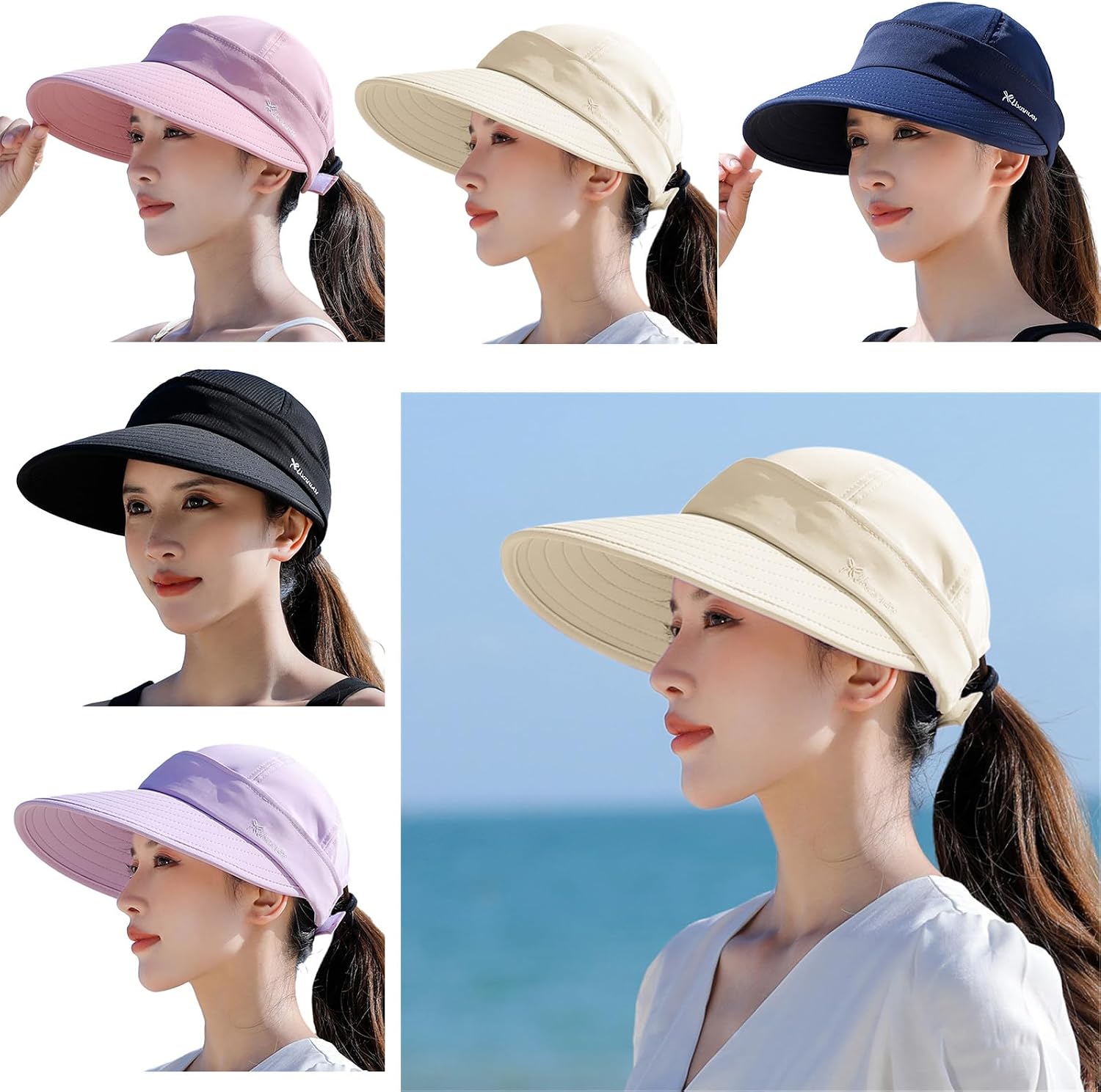 Sporty Sun Visors Women Sunscreen Empty Top Hat for Fishing Mountaineering UV Protections Fishing Wide Brim Sun Open Top