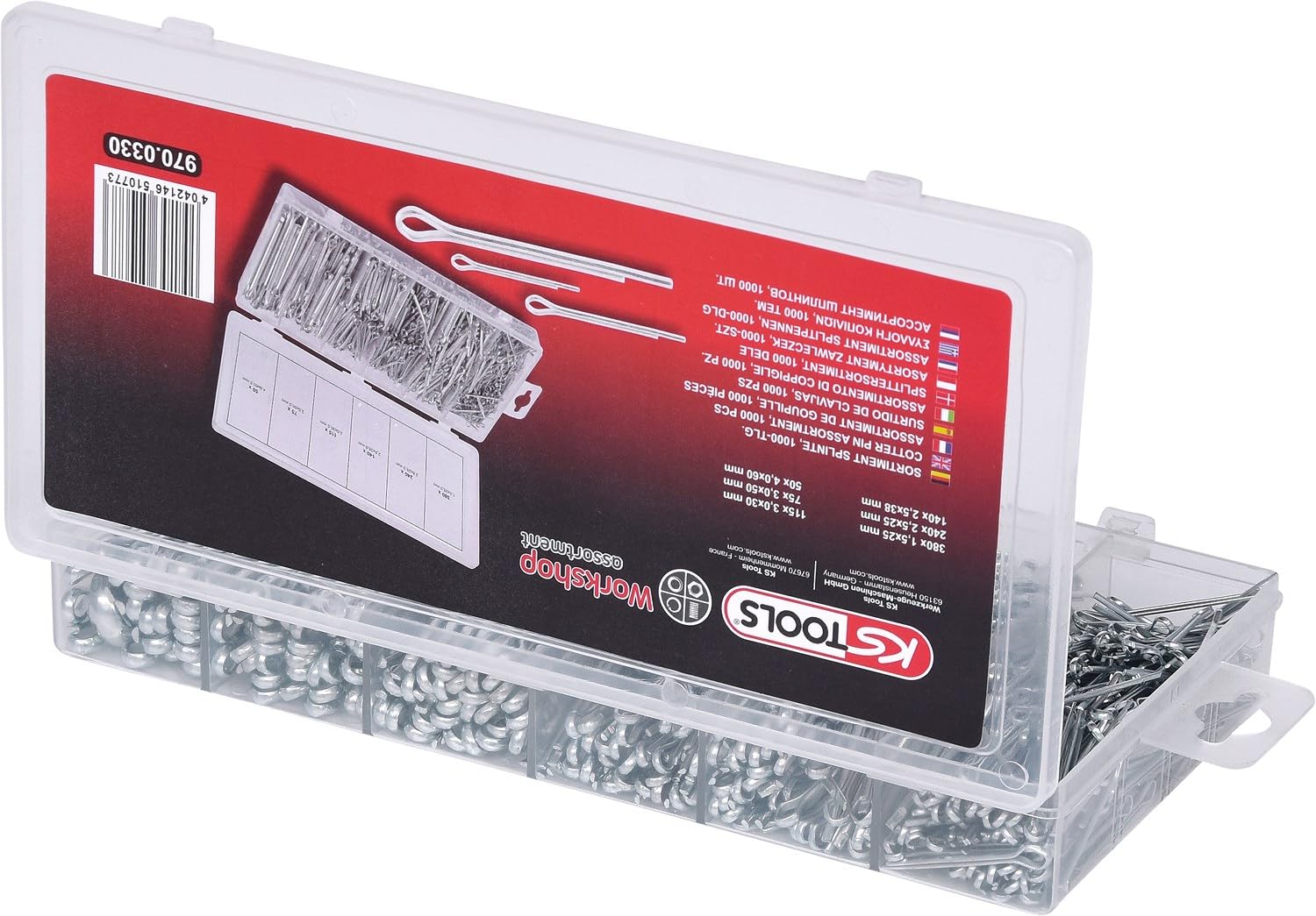 KS Tools Assortimento di coppiglie 1000 pz