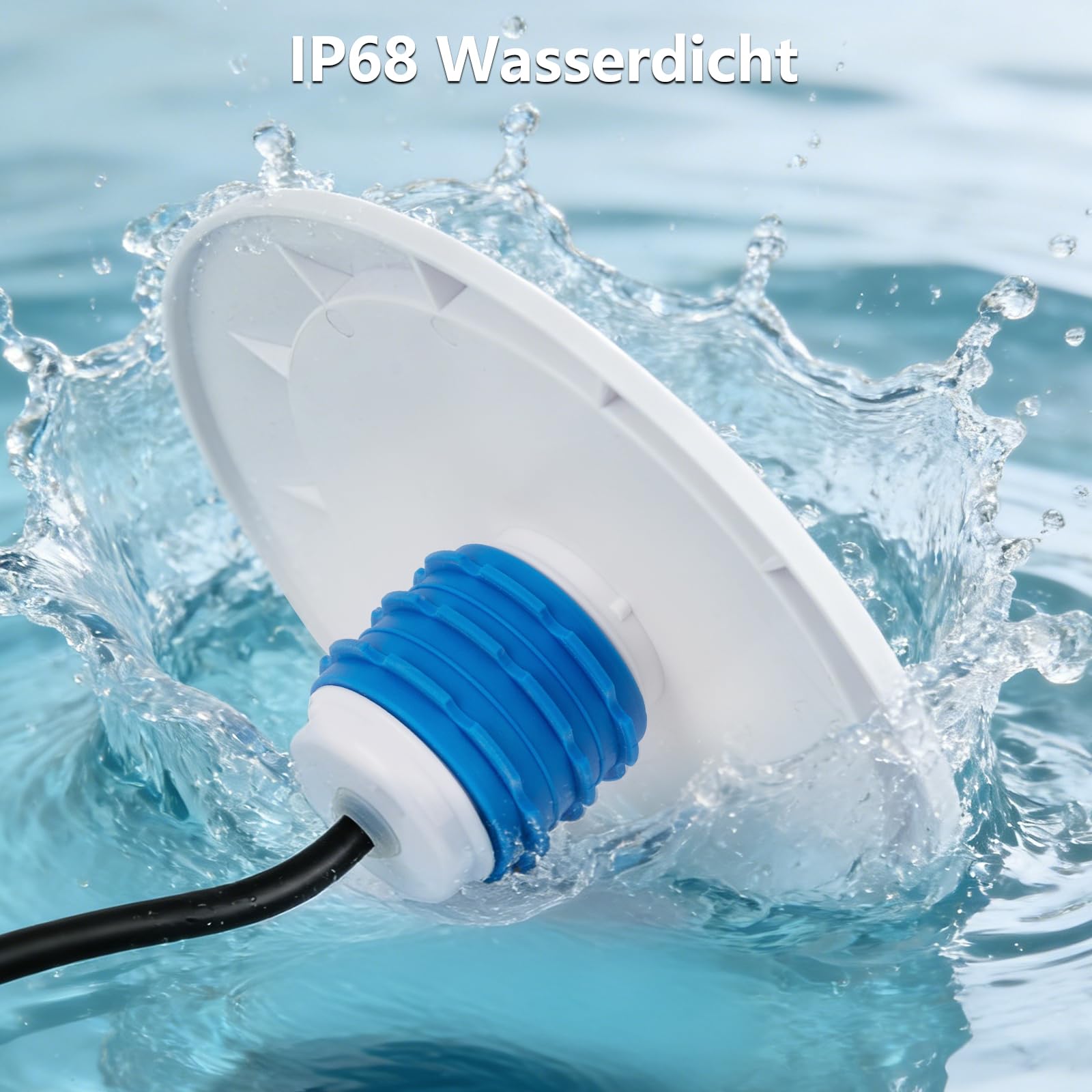 COOLWEST RGB LED Poolbeleuchtung mit 1-1/2 Zoll Außengewinde, 25W Unterwasser Licht mit Fernbedienung, Ø180mm, 24V DC, IP68 Colour Changing LED Poolscheinwerfer für Betonpools