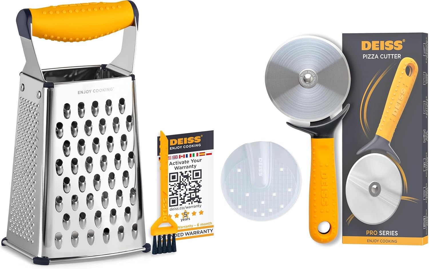 Deiss PRO Box Grater and Deiss Pro Heavy Duty Pizza Cutter