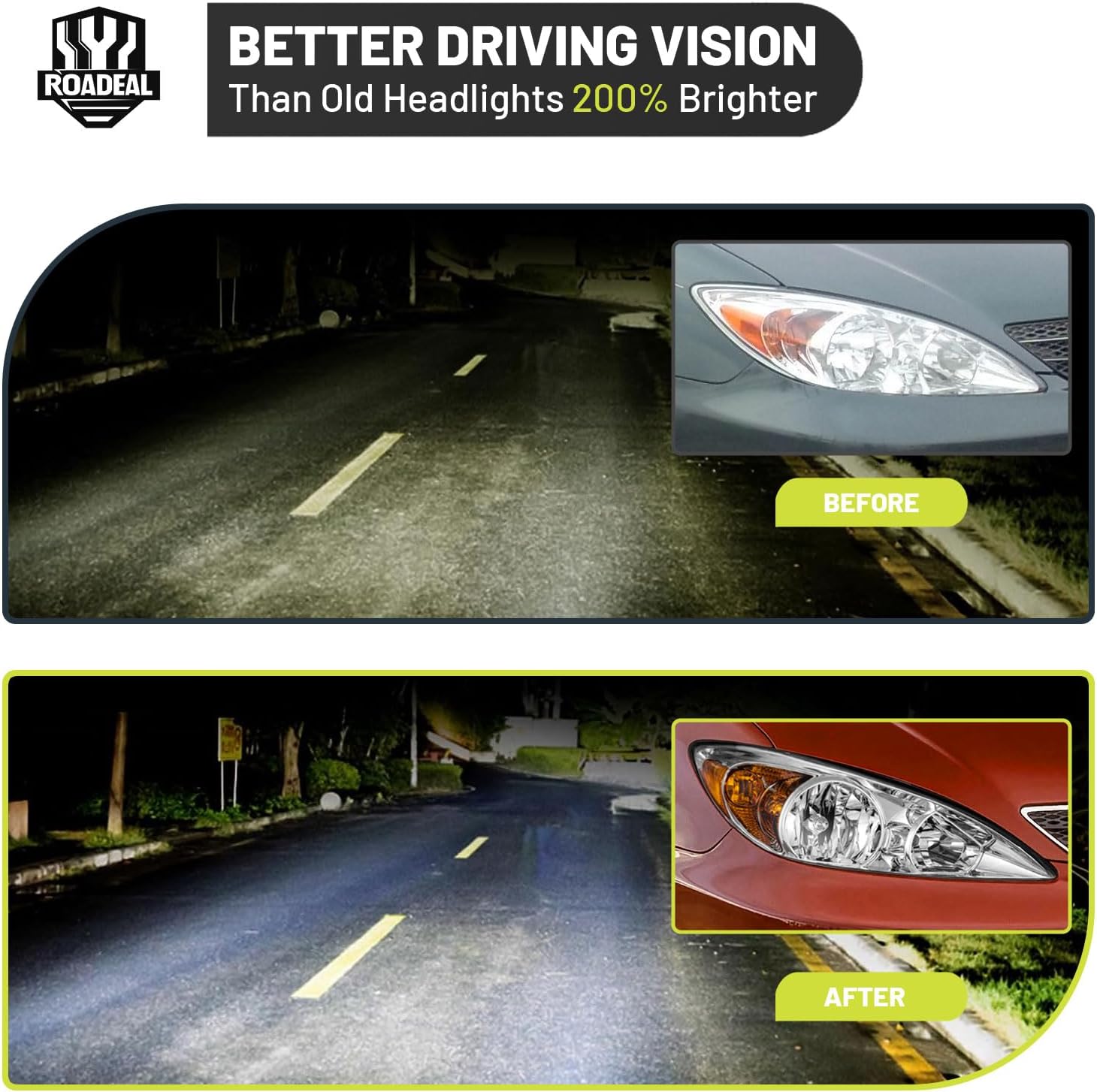 Headlights W/Bulbs for 2002 2003 2004 Toyota Camry (LE/XLE) Halogen Headlamp Replacement Driver & Passenger Side