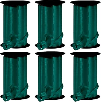 PMU 1500 Yards x 3/8in Hunter Green Crimped Curling Ribbon String for Gift Wrapping Ribbon Balloon String Birthday Celebration Party Presents Decor, Festival Art Craft Accessories 6-250 Yard Rolls