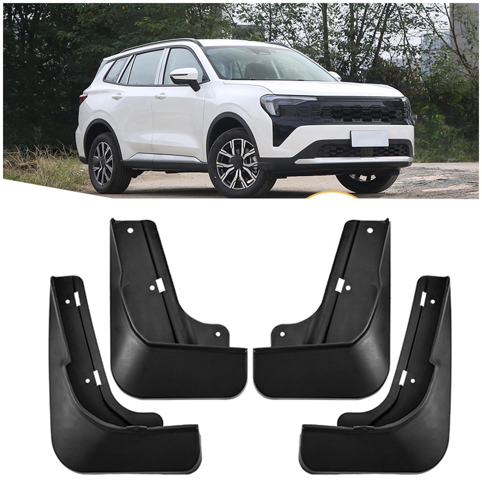 NYSLDSCO 4Pcs Premium Mud Flaps for Ford Equator 2025 Front and Rear Splash Guards Durable Mudguards Protection Against Road Debris