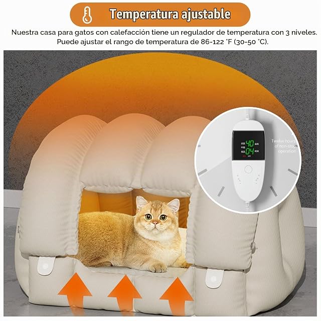 Foto 3 de 8 de Casa para Gatos Casa para Mascotas con Calefacción de Dos Formas de Usar