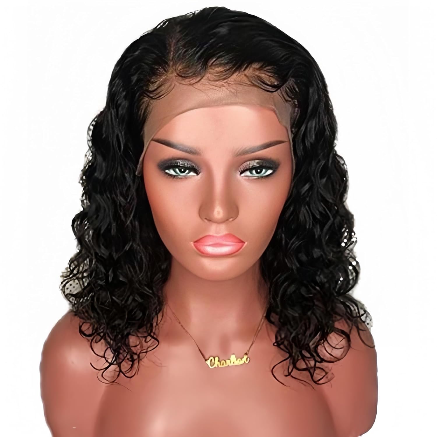13x4 Glueless Wigs Human Hair Brazilian Remy Hair Wet and Wavy Lace Bob Wig Deep Wave Lace Front Human Hair Wigs For Black Women (10 inch, Water Wave)
