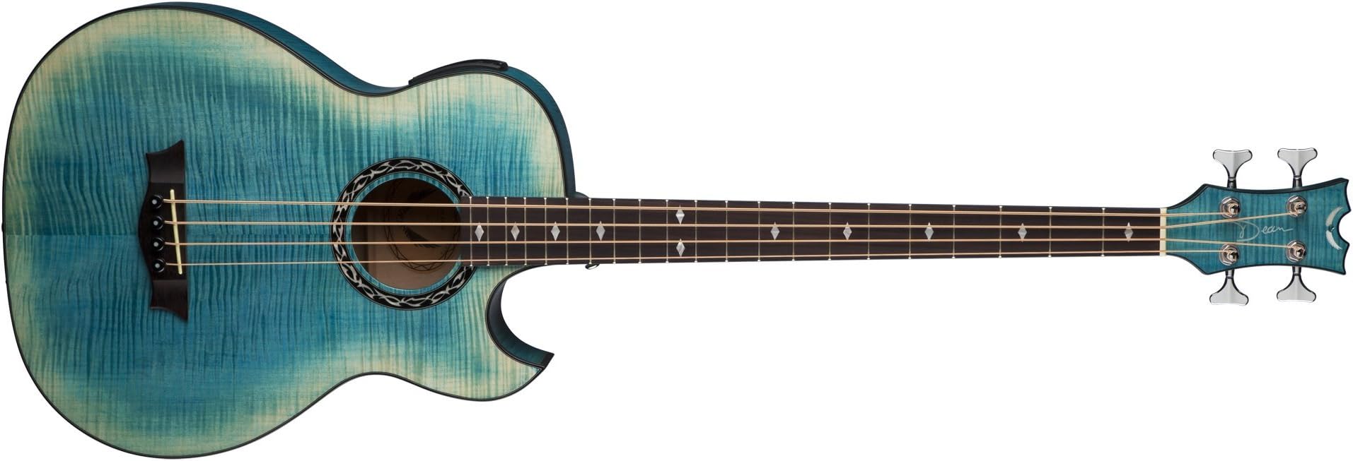 Dean EXFMFD Exhibition FM Bass Acoustic Electric with Aphex, Faded Denim