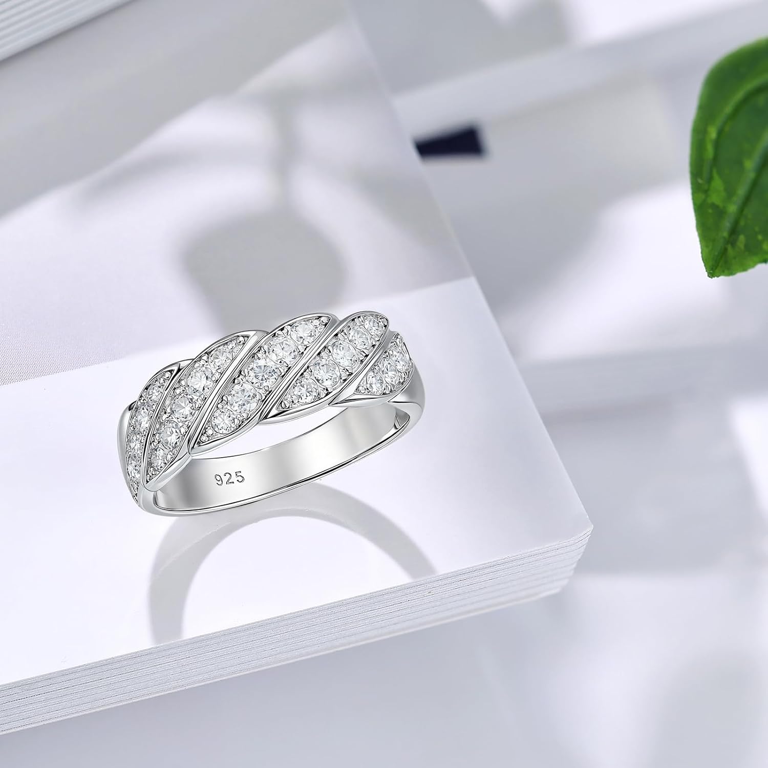 Moissanite Wedding Bands For Women Vintage Style Wide Band Ring 925 Sterling Silver Sz 5-10