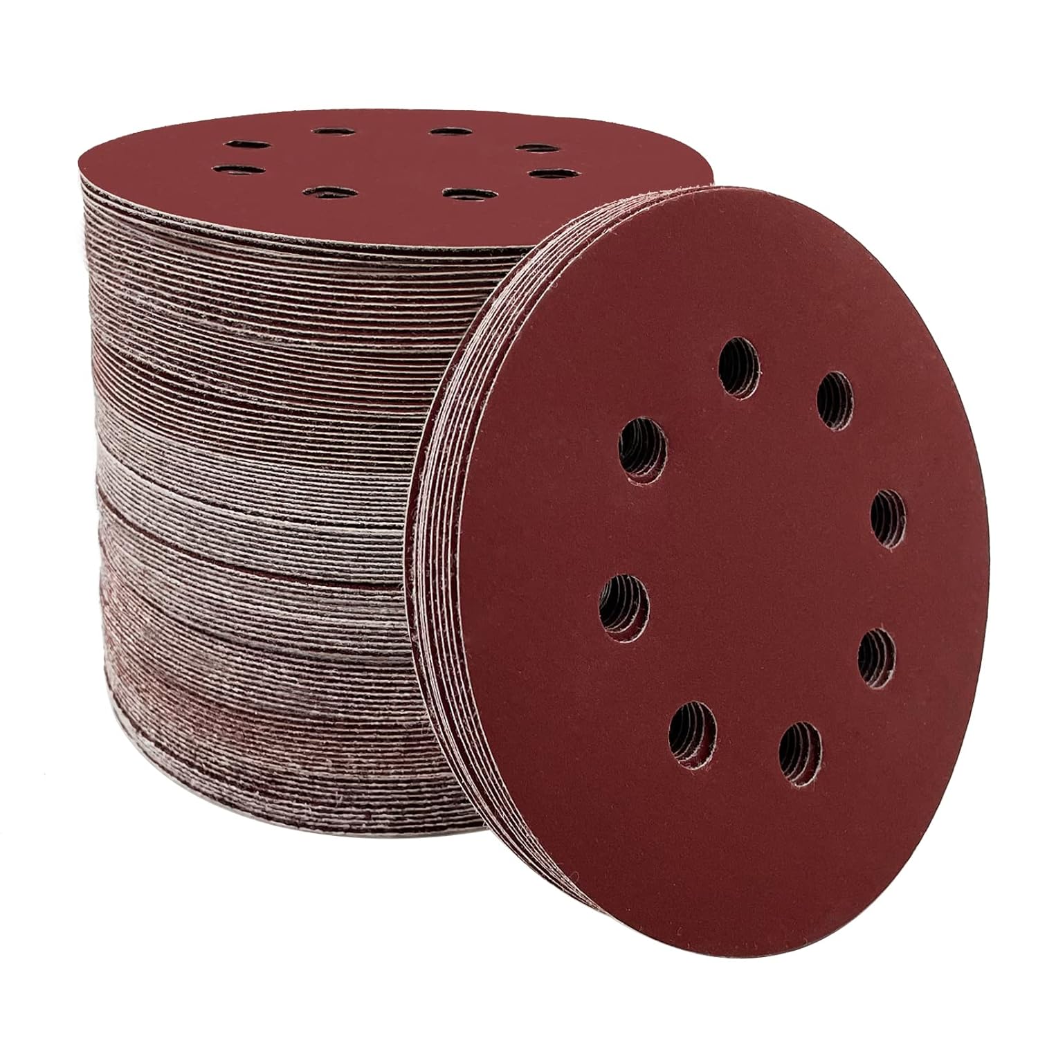 LYFJXX Sanding Disc 5 Inch 100 Grit, 8 Hole Hook and Loop Sandpaper, Aluminum Oxide Abrasive Sanding Discs Set for Random Disc Sanders, 40pack - - 