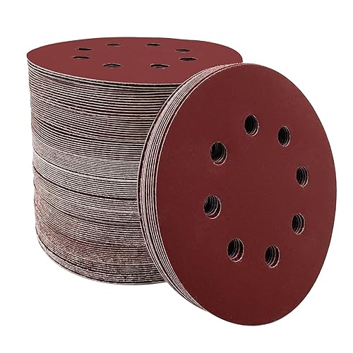 Vista 7 de 100 discos de lijado de grano 120 de 5 pulgadas, papel de lija orbital para carpintería, papel de lija con respaldo de gancho y bucle para lijadoras