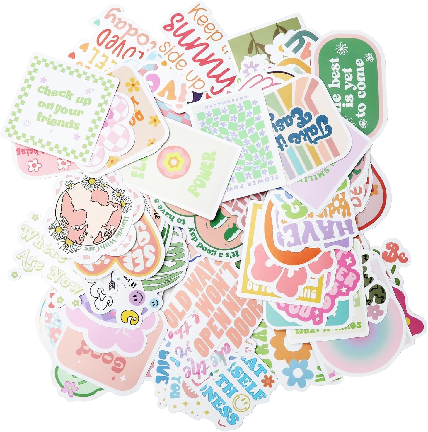 100 Pcs Aesthetic Sticker Laptop Stickers, Cute Motivational Vibrant