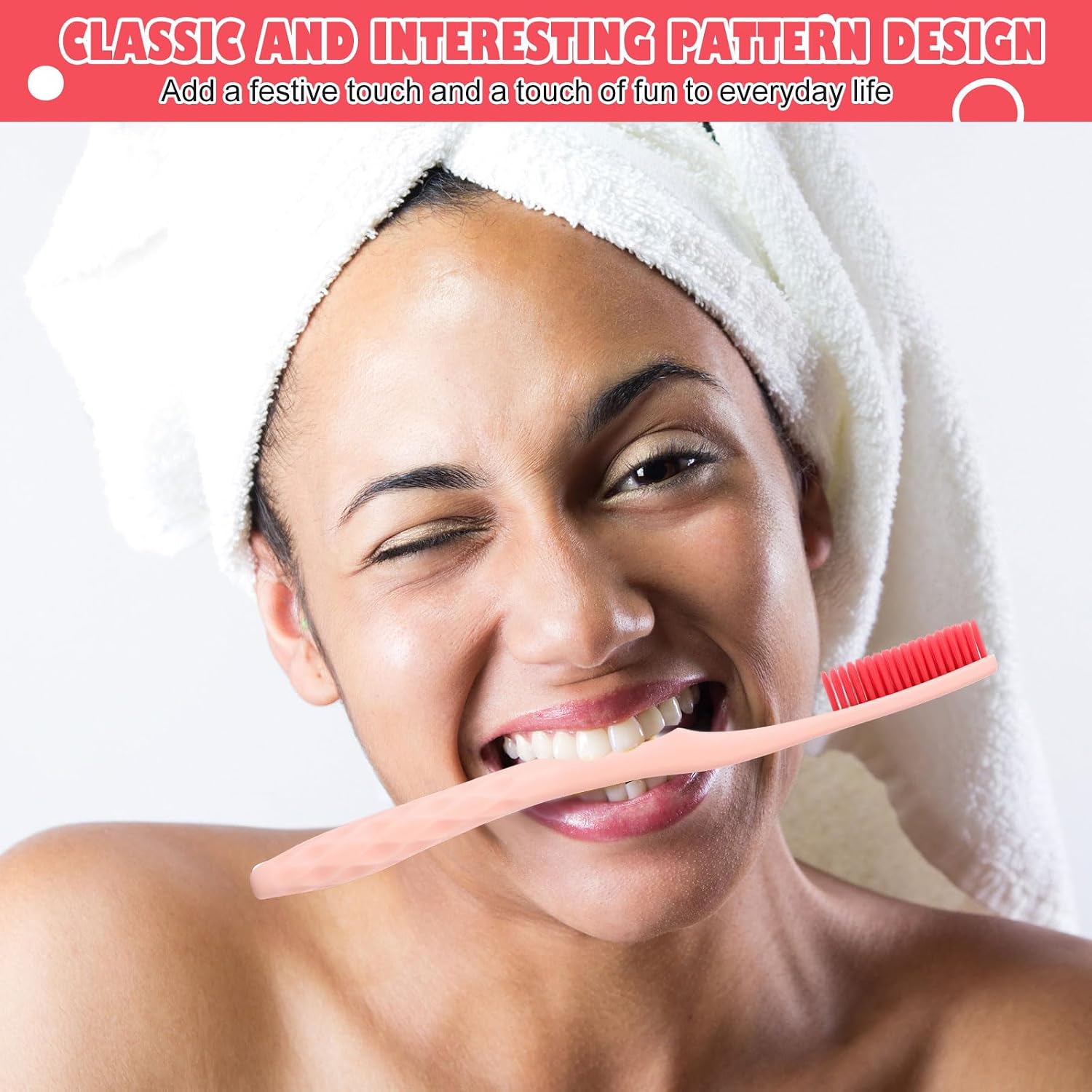 FoldTier 12 Pcs Soft Toothbrush for Adults, Long Bristled Pink image 4