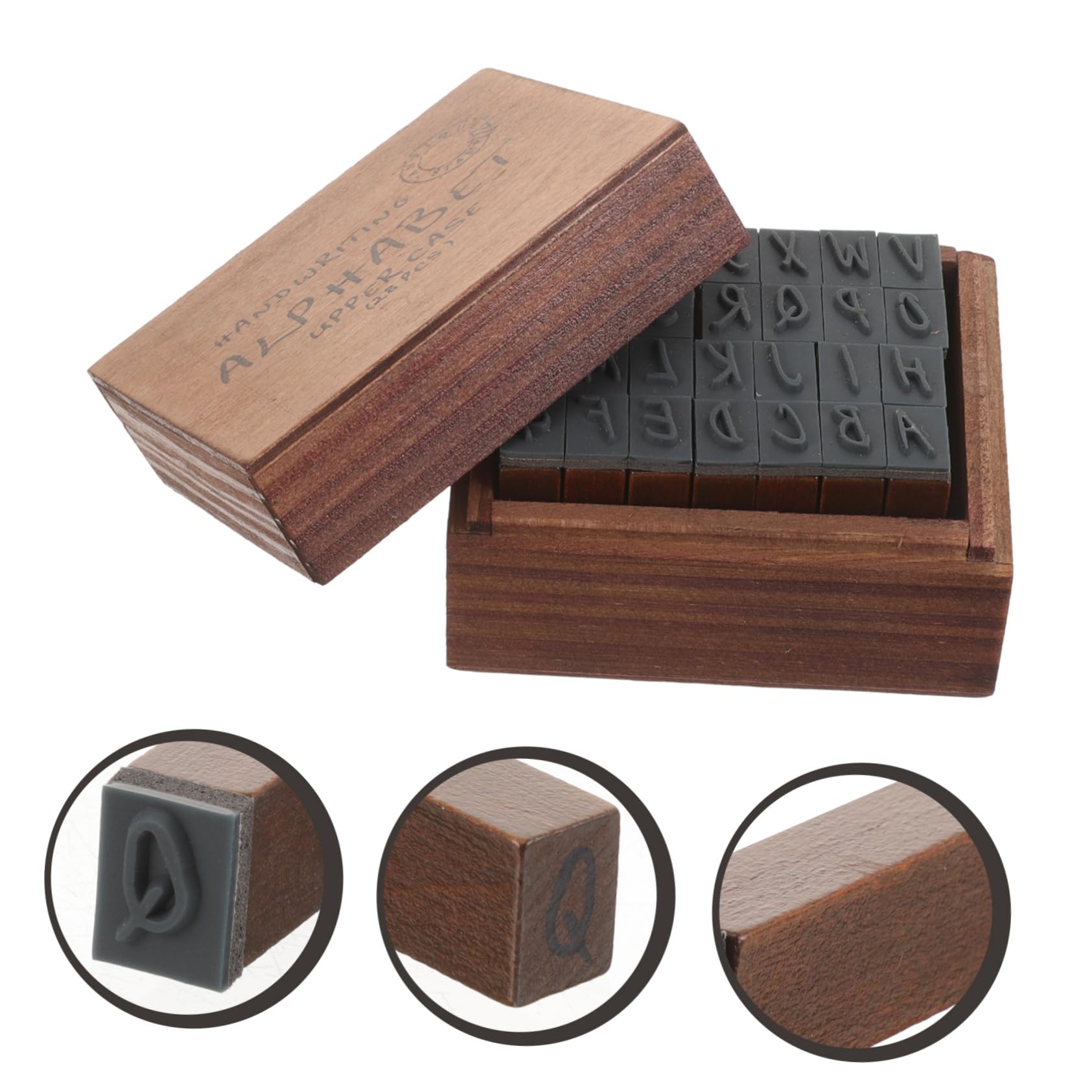 HOMSFOU 5 Set Sigillo di d'epoca retrò fabbricazione timbro journaling timbri per il fai da te numero francobolli fai da te del diario Timbri in legno TIMPS DI RACCHBOBILE Di legno