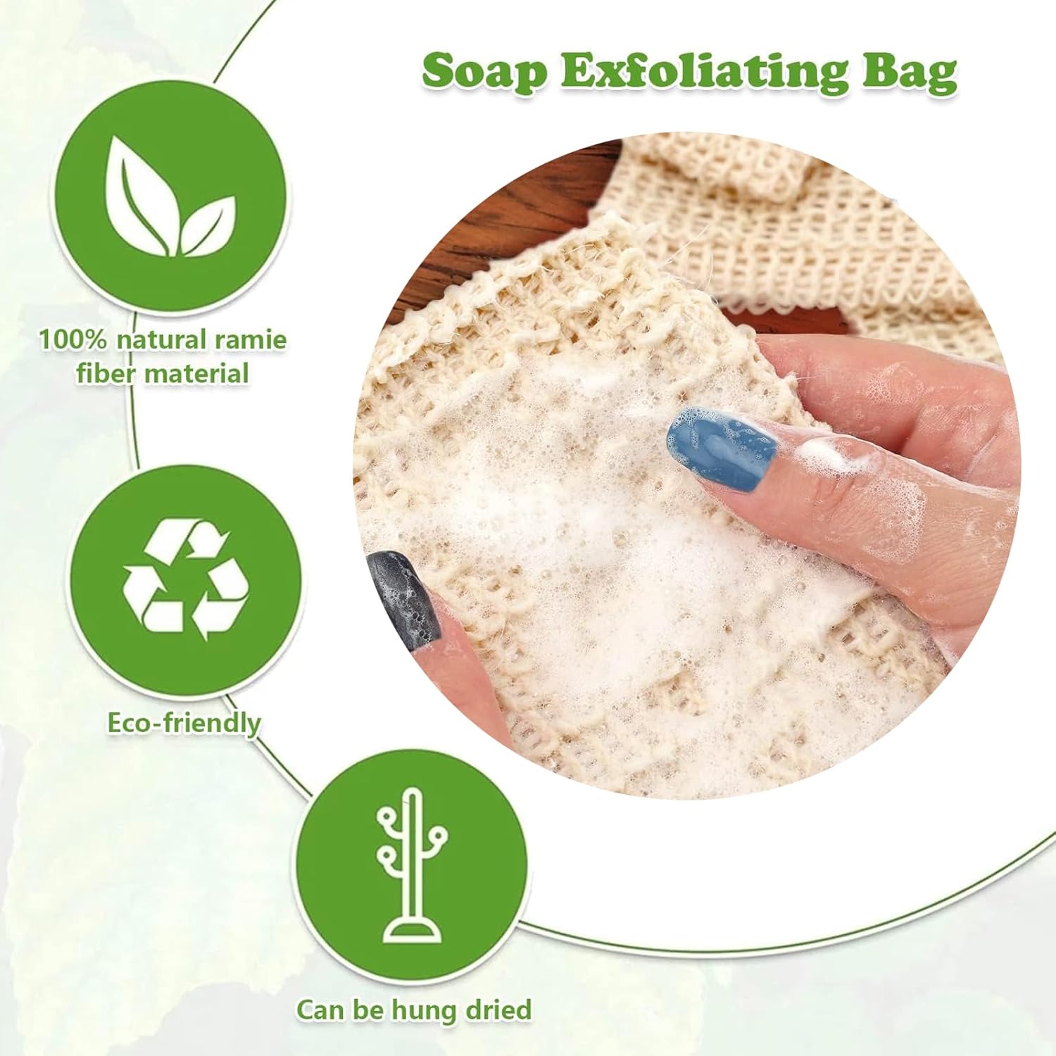 20 Pack Soap Saver Bag,Soap Bags，Natural Cotton Soap Saving Bags Mesh Plastic Free Exfoliating Foaming And Drying Shower Soap Holder (Cotton)