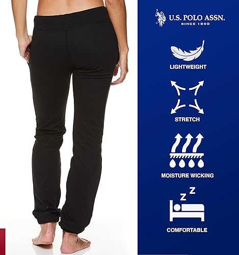 Miniatura 3 de U.S. Polo Assn. Pantalones deportivos para mujer Pantalones deportivos para mujer con estampado de logotipo, rizo francés de polialgodón
