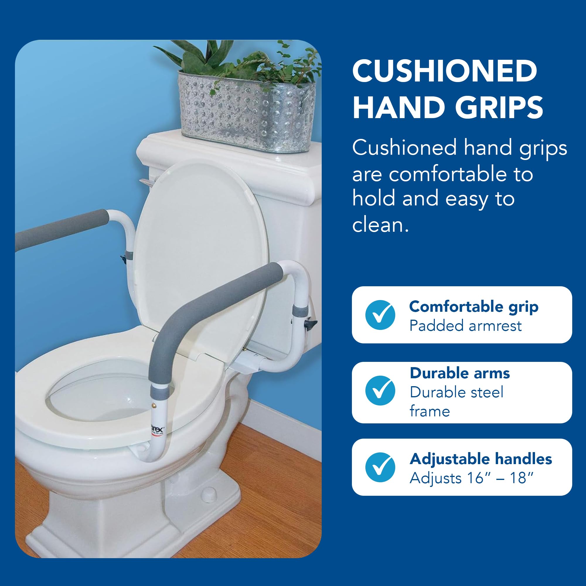 Toilet Safety Frame - Adjustable Grab Rail -4