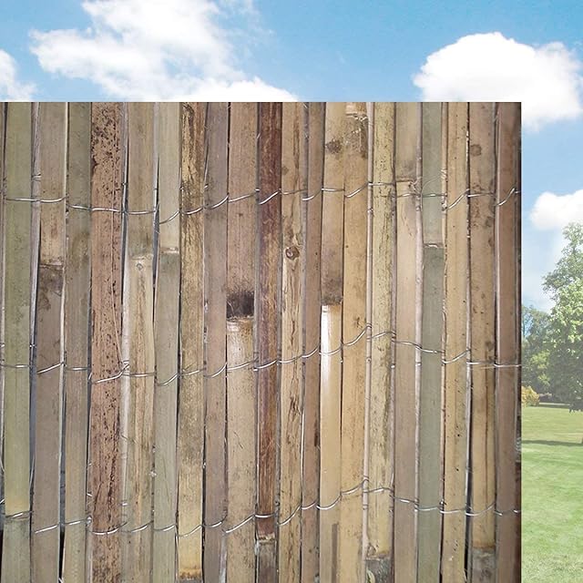 FB FunkyBuy® Natural Slatted Fence Panel Peeled Reed Fencing Screening Roll Screen Garden Outdoor Privacy -1m x 4m