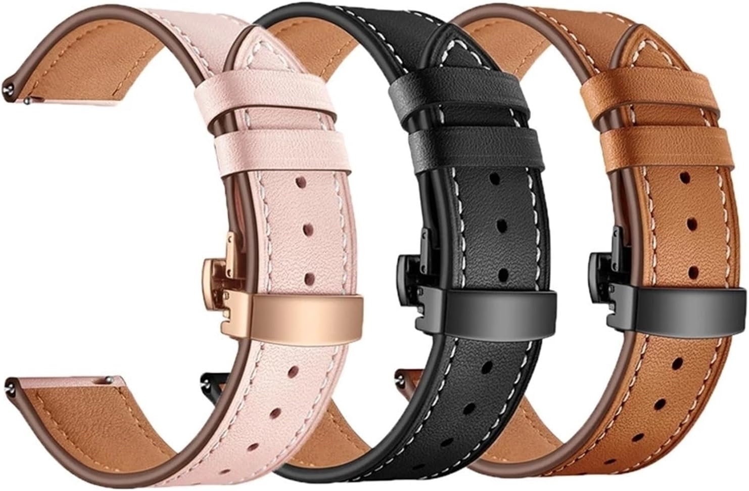 MJMT06 22mm 20mm 18mm Leather Bracelet Compatible with Garmin Vivoactive3 4 4S Smart Watch Band Strap Compatible with Vivoactive 4 4S 3 Sport Wristband