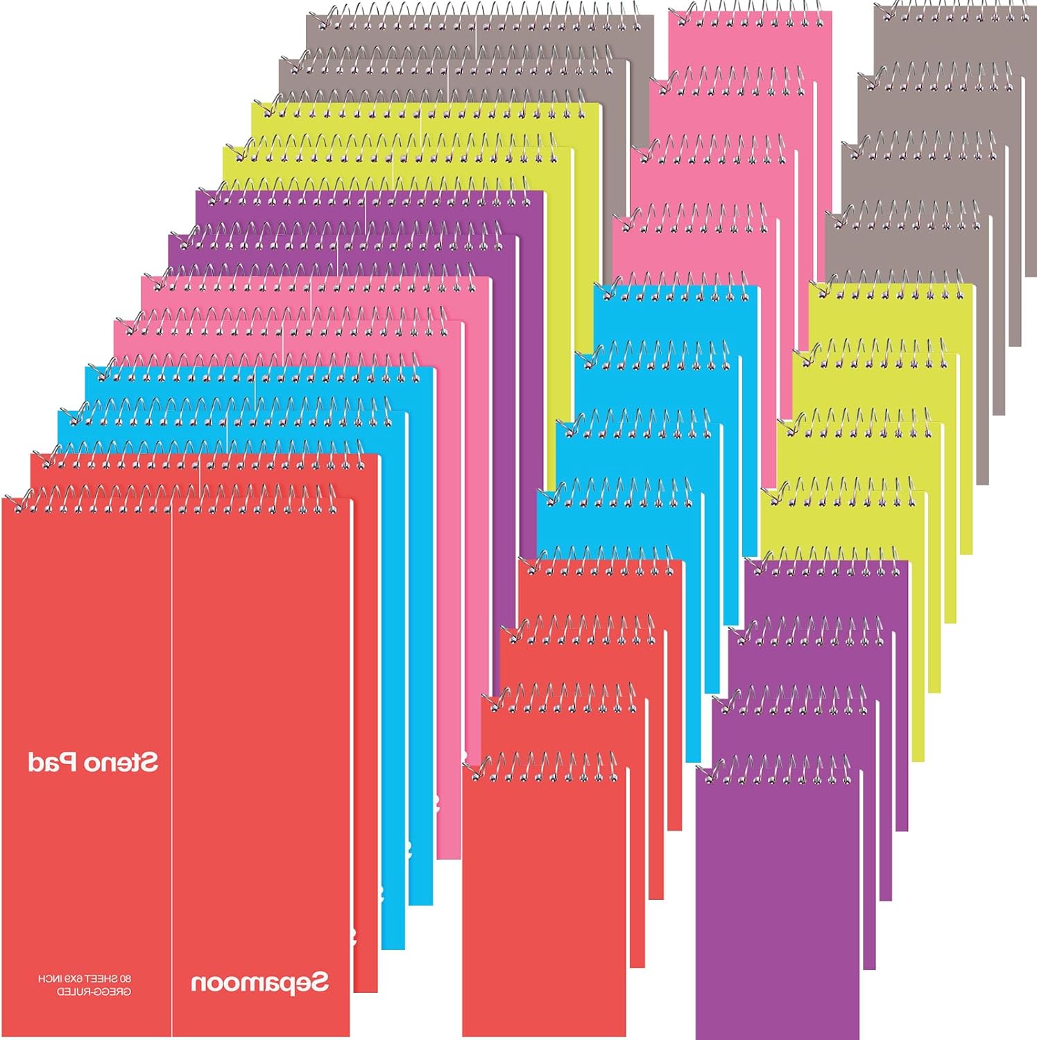 36 Pcs Top Spiral Steno Pads and Pocket Notebook Set 6" x 9" Steno Pads Notebook