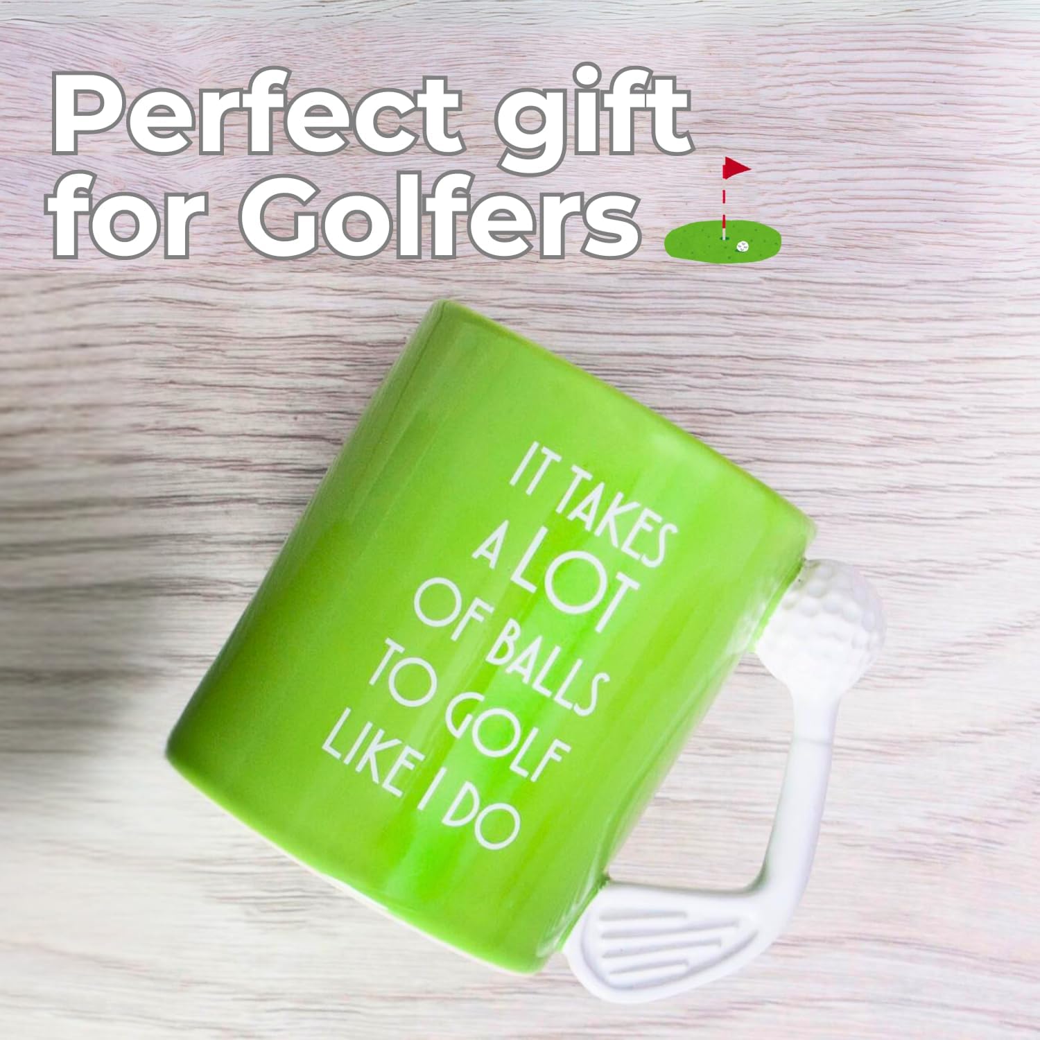 Boxer Gifts 'It Takes A Lot Of Balls To Golf Like I Do' Unique Golf Mug | Gag & Joke Gifts For Golfers - Funny Golf Gifts For Men Dad Women | Novelty Club Shaped Handle